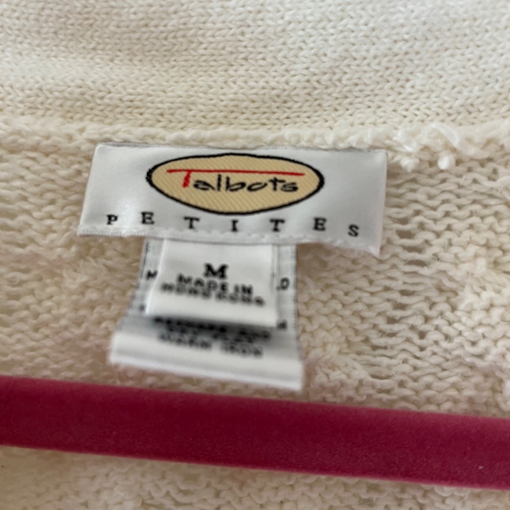 Talbots V Neck Cable Pullover Sweater, Petite Med… - image 2